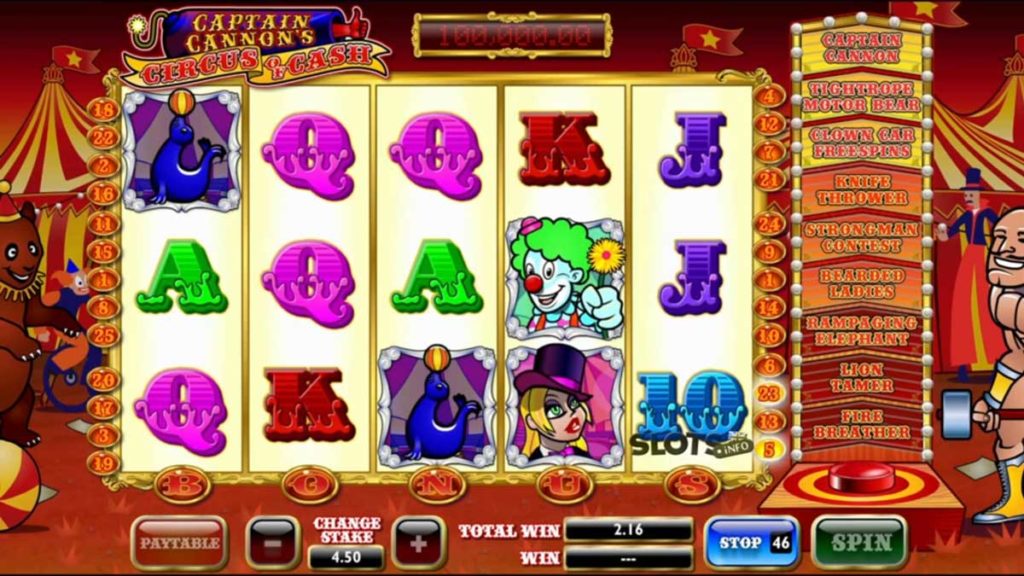 Captain cannons circus of cash slot gratis